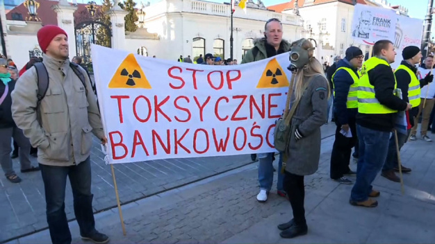 "Stop toksycznej bankowości".  Protest przed pałacem prezydenckim